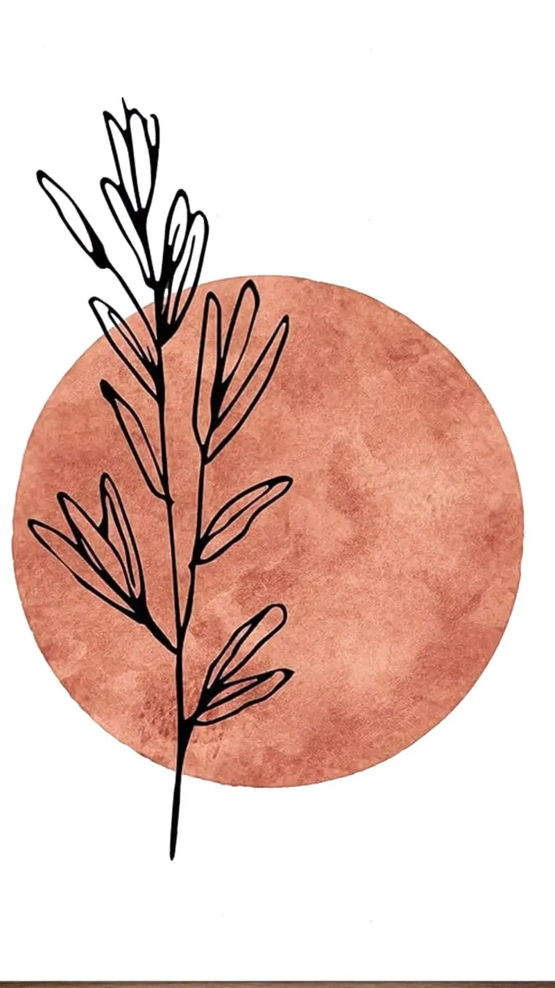 circle and line of branch poster con telaio in alluminio da firmana