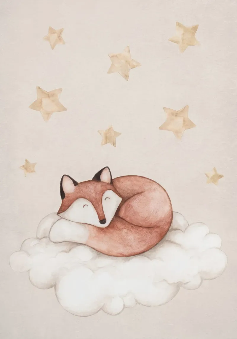 Dreaming Fox canvas with Floater frame by Panait Ivascu