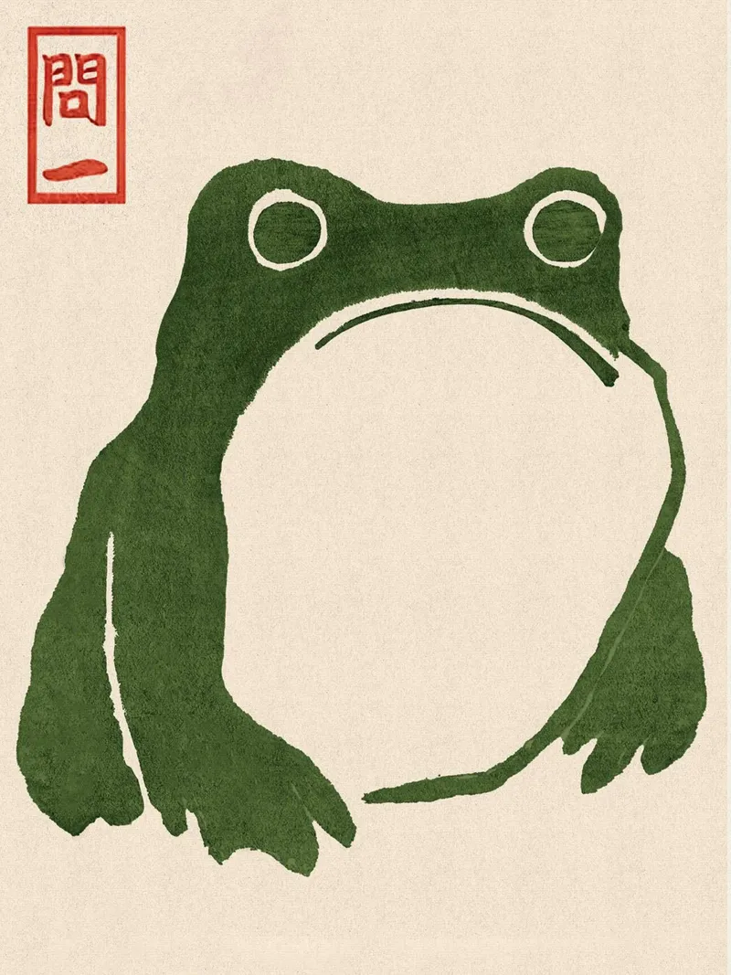 Grumpy Toad I canvas with Floater frame by David Jackson