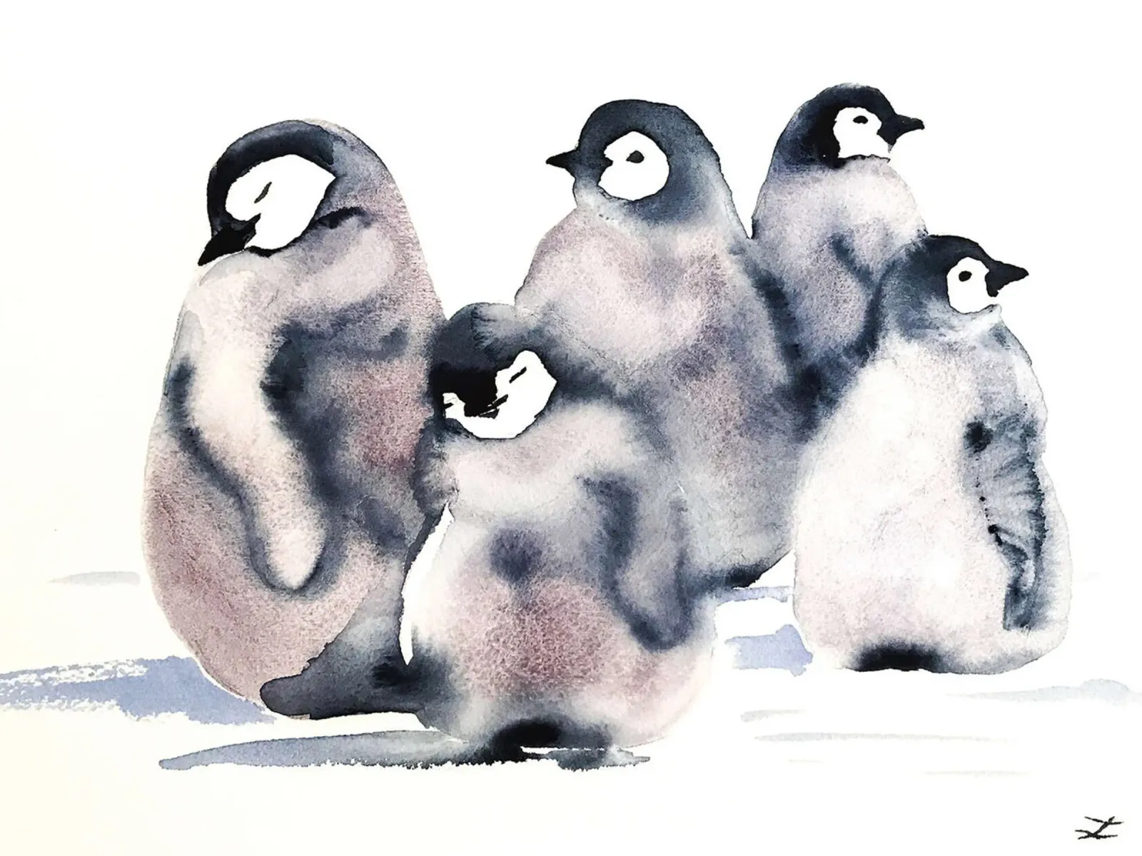 Pinguïnschool canvas met Baklijst van David Jackson