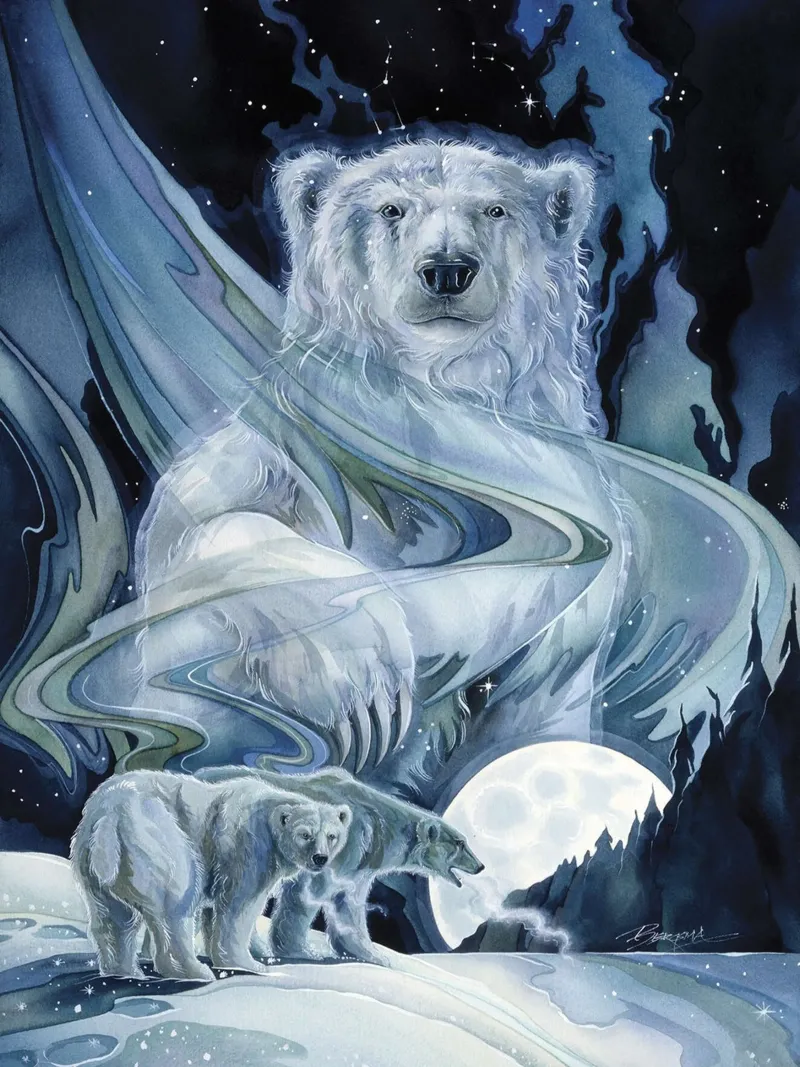 Orsi polari di Jody Bergsma poster con telaio in legno da David Jackson