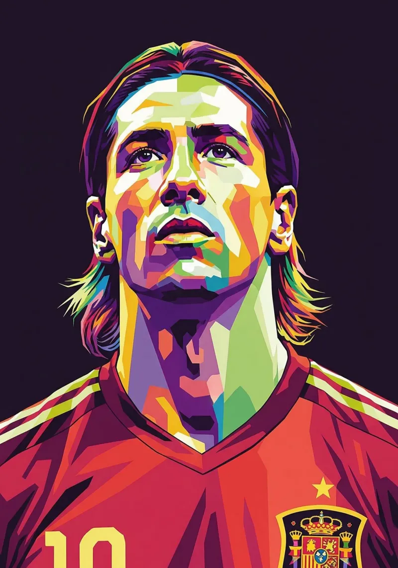 Ritratto pop art di Fernando Torres poster da Hantamrata