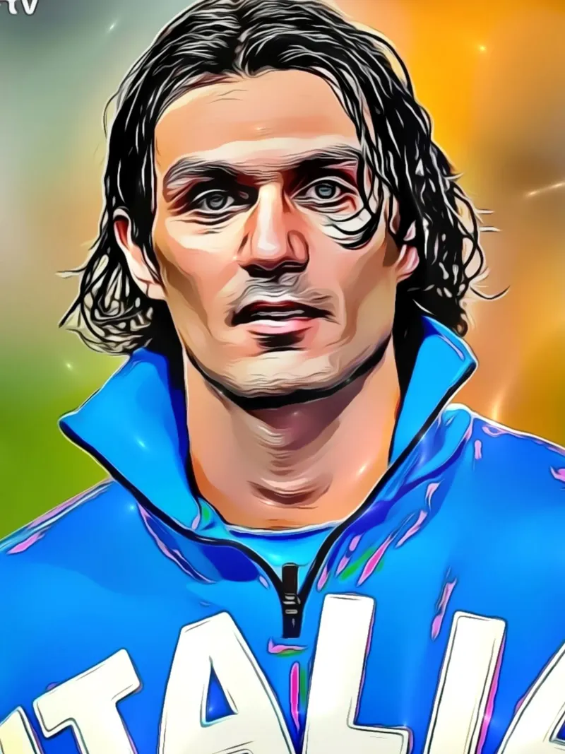 Paolo Maldini en maillot de l'équipe nationale d'Italie poster de dark eagle