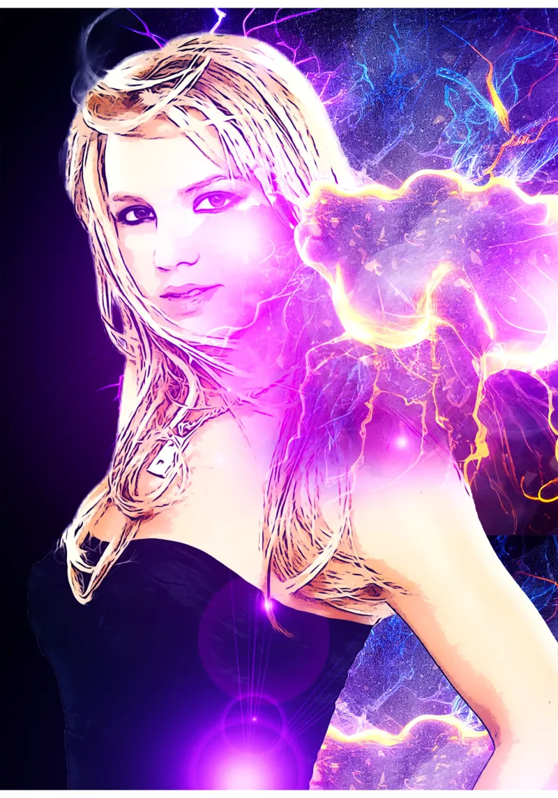 1001 Aura elettrica con Britney poster da aank1001