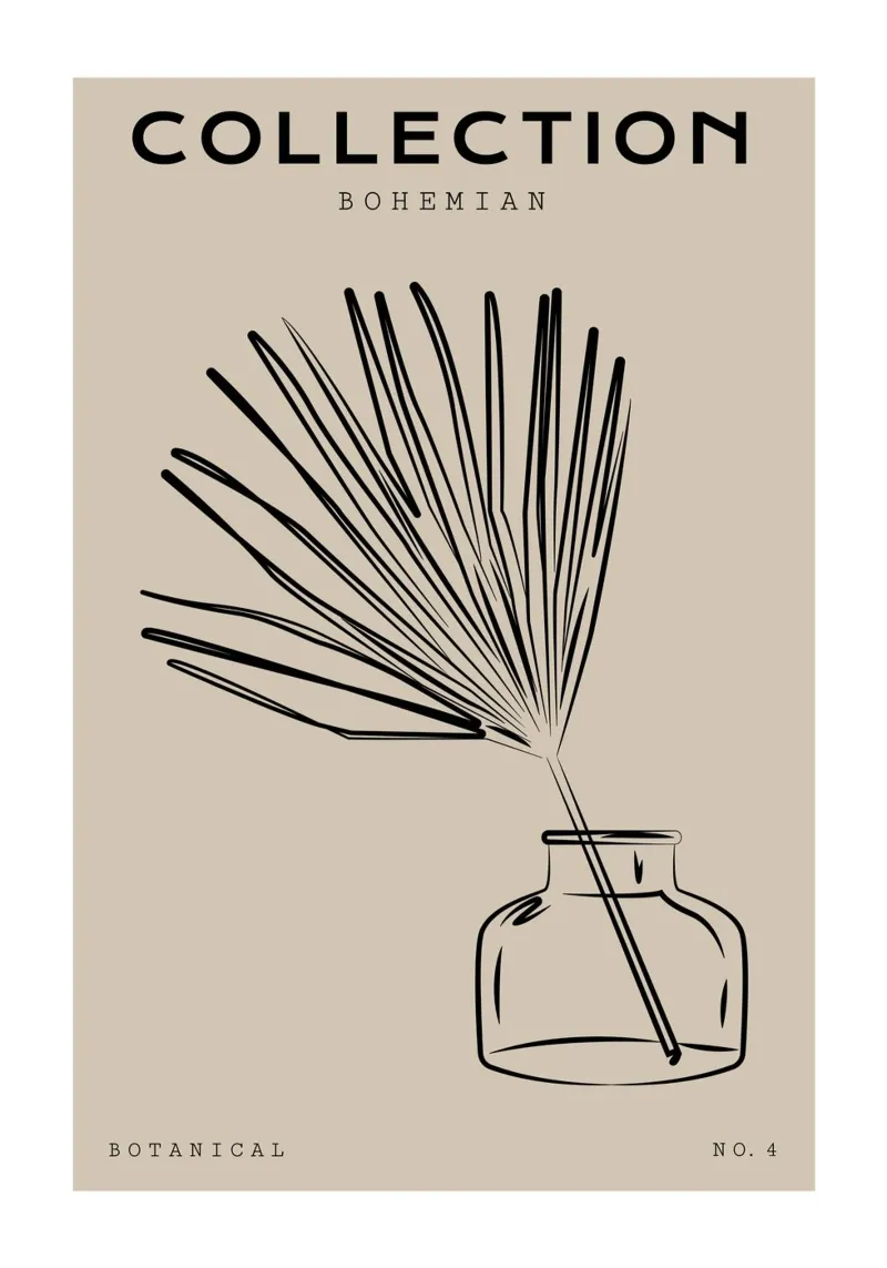 Boho Bohemian 10 Vase Palm carta hahnemühle da Boho Print Collection