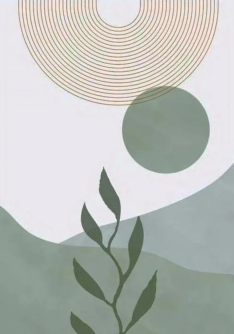circle line leaf tree poster da chaodays