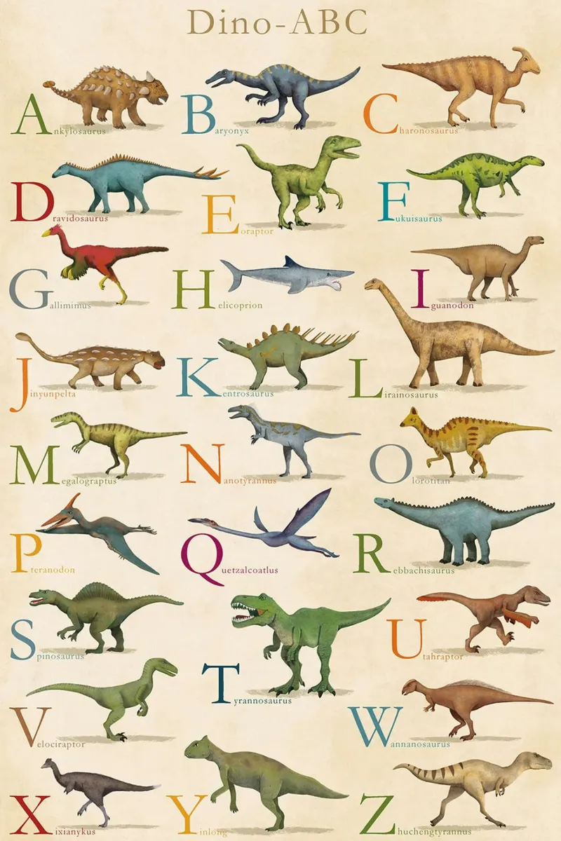ABC dei dinosauri poster da David Jackson