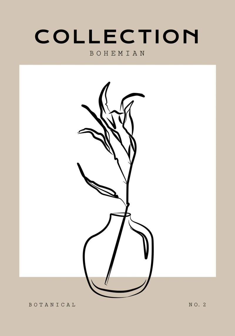 Boho Bohemian 10 Vase Strelizia poster by Boho Print Collection