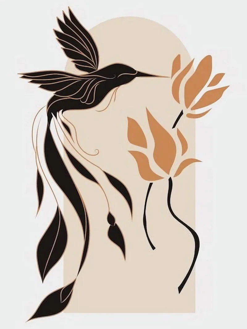 birds fly on window poster da lily