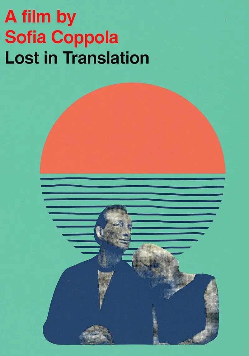 filmposter lost in translation tekening canvas met Baklijst van groogoals