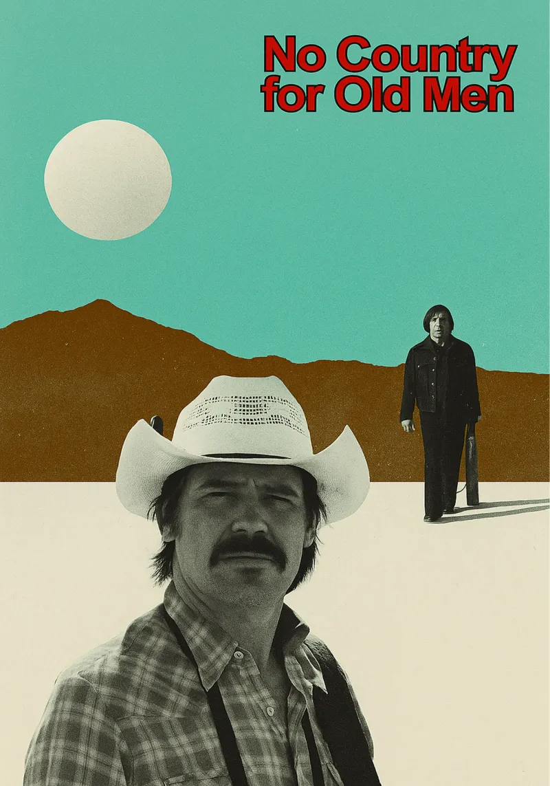 filmposter no country for old men tekening canvas met Baklijst van groogoals