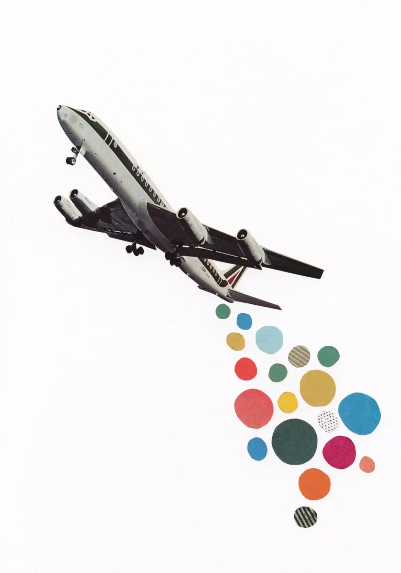 Partire con un aereo II carta hahnemühle da Cassia Beck Collage
