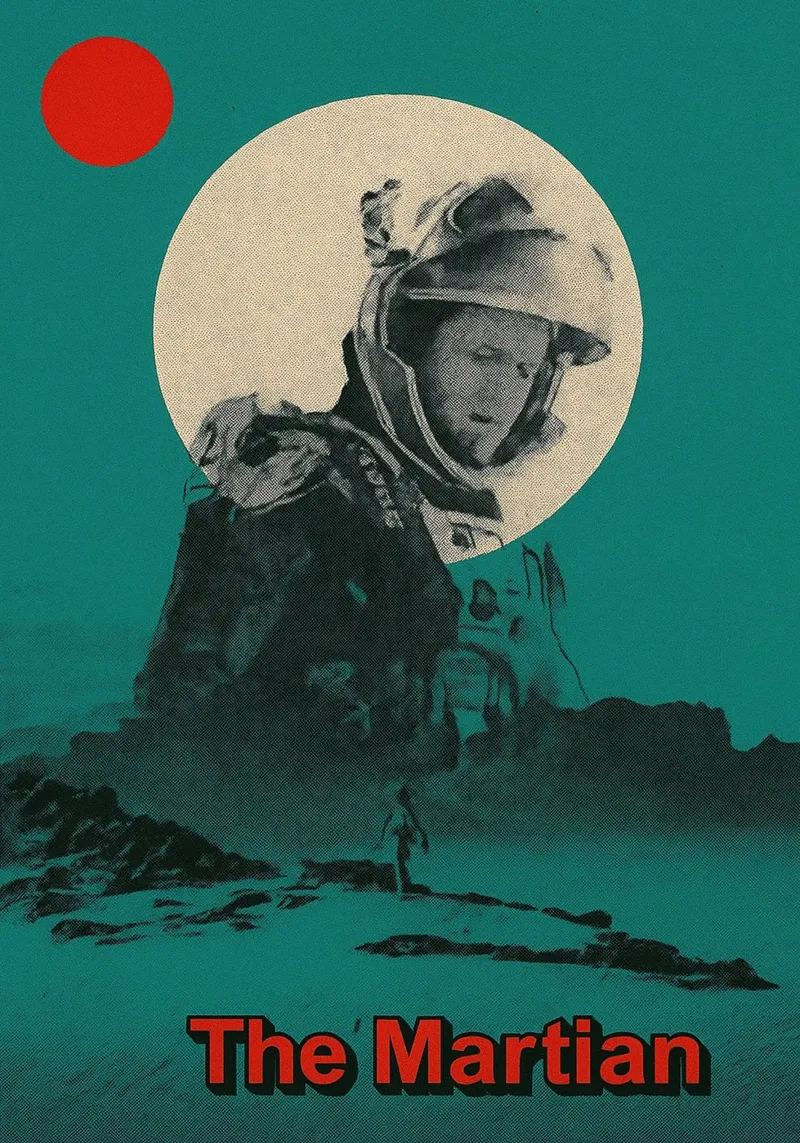 filmposter de marsmannetjes tekening canvas met Baklijst van groogoals