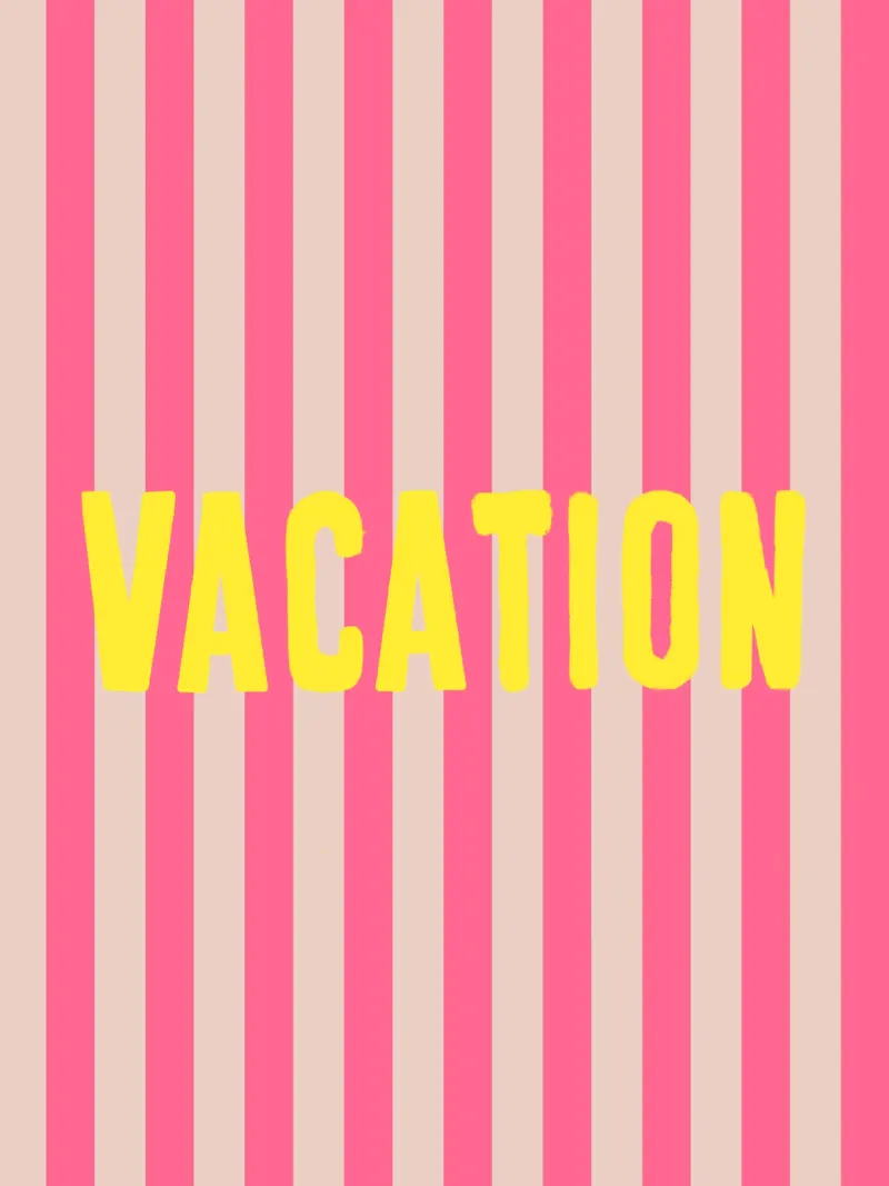 Vacation Zitronengelb Auf Pink Beige Streifen Leinwand mit Schattenfugenrahmen von Alisa Knöß