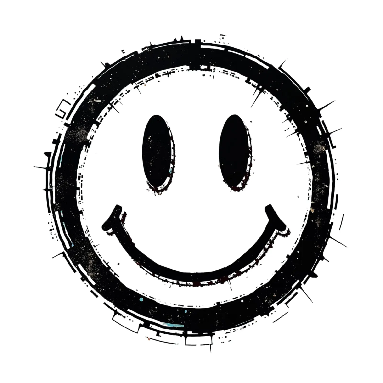 Emoji_StyleA_black1 tela con Cornice a cassetta da AI-Portraits by LK