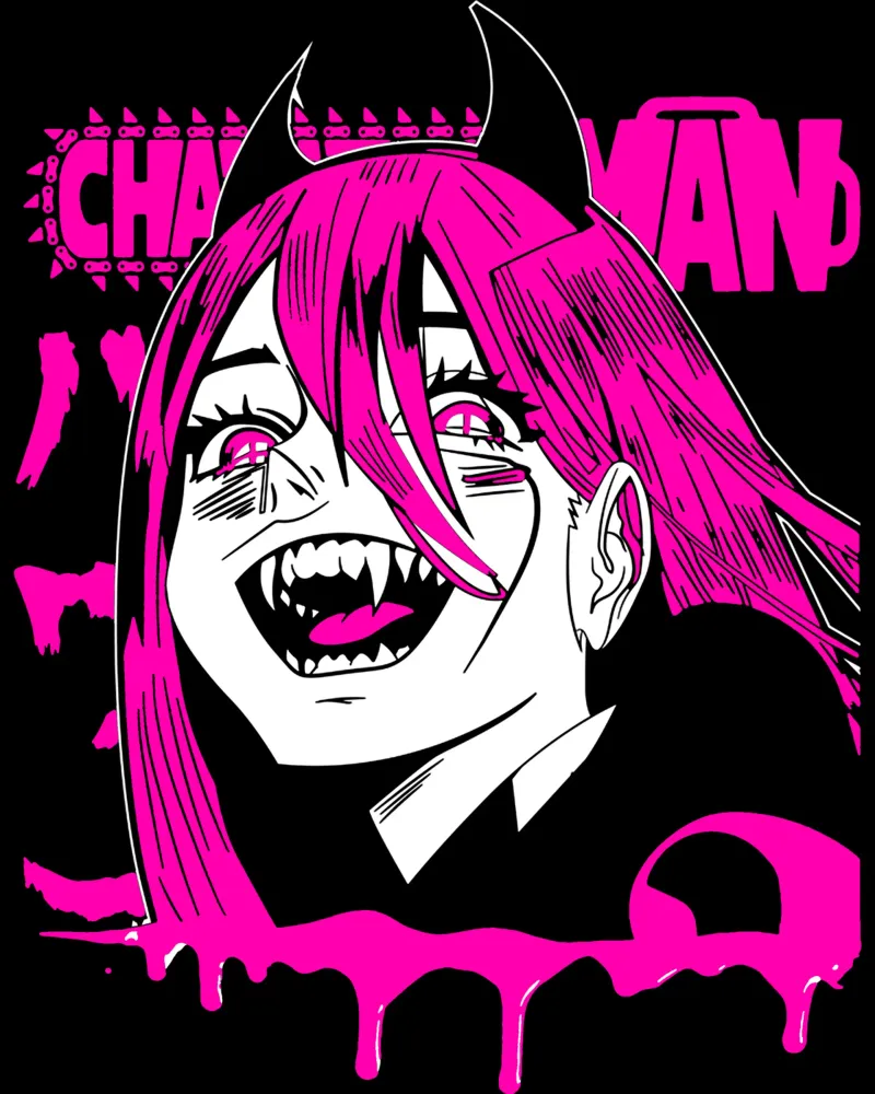 Maglietta classica Scribble Chainsawman tela con Cornice a cassetta da bloodstreetmagazine