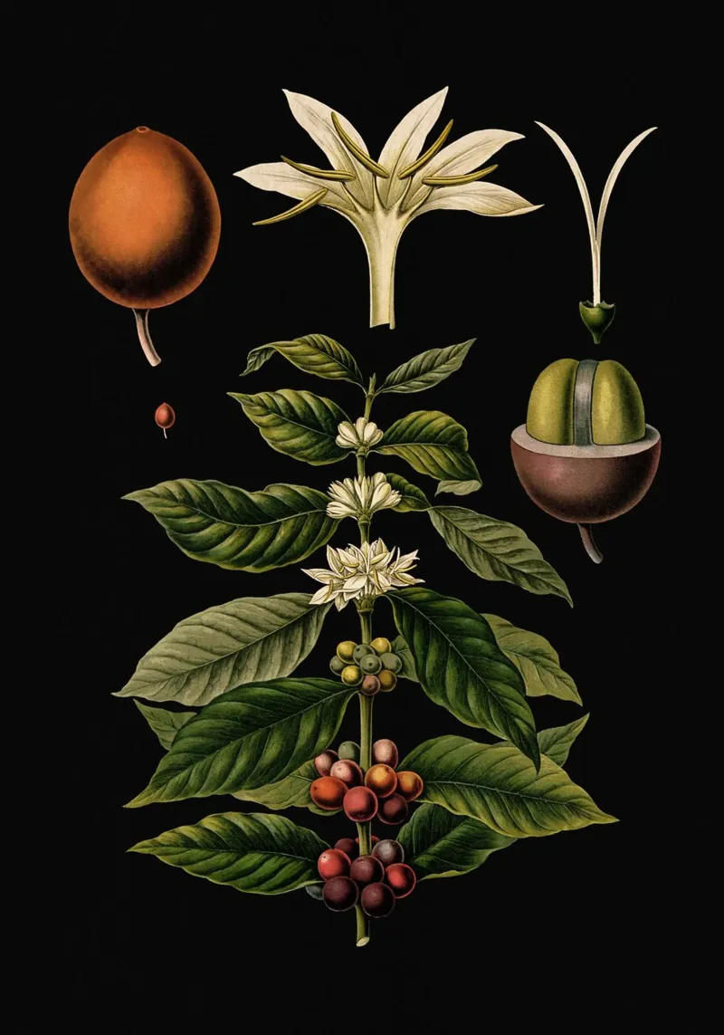 Vintage Bollmann 1 Kaffeebaum poster con telaio in plastica da Vintage Print Collection
