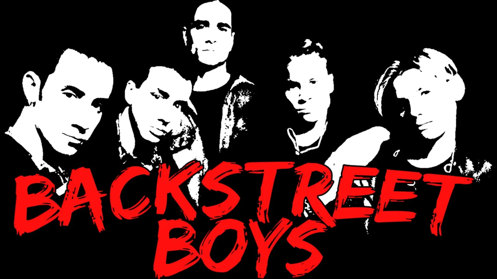 Grunge Style Pop Backstreet Boys Poster mit Kunststoffrahmen von igoshdesigns