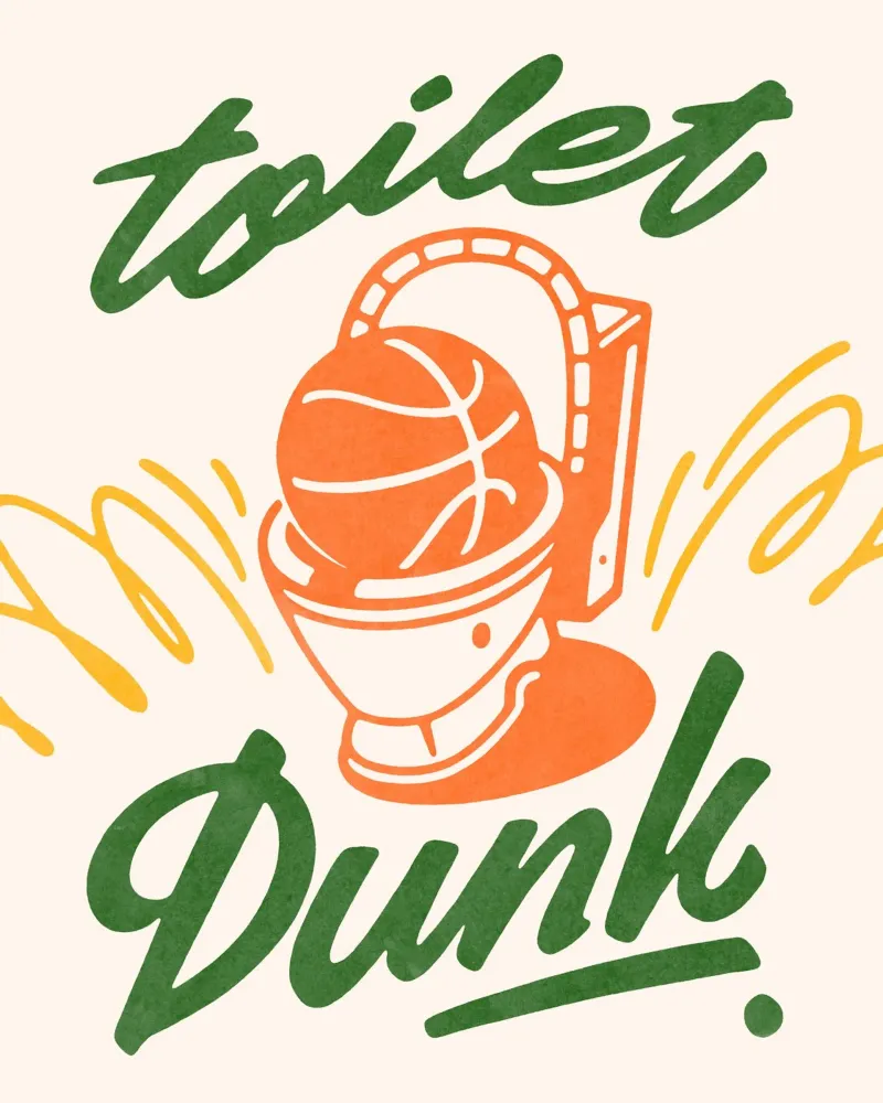 Toilet Dunk! backlit film by illusthera