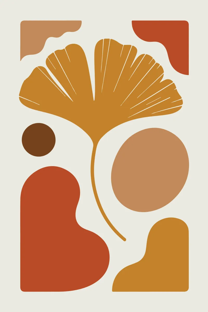 Ginkgo Leaf 1 poster con telaio in alluminio da LisaArtes