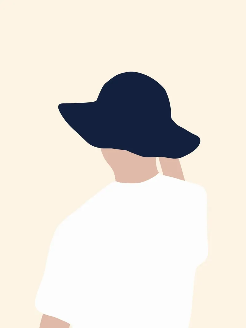 Minimalistic portrait canvas with Floater frame by Little Dean