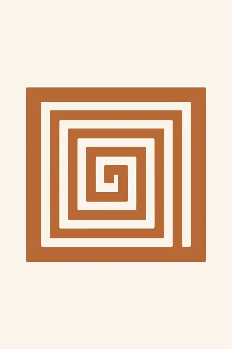 Maze in Earth Tone Square poster da LisaArtes