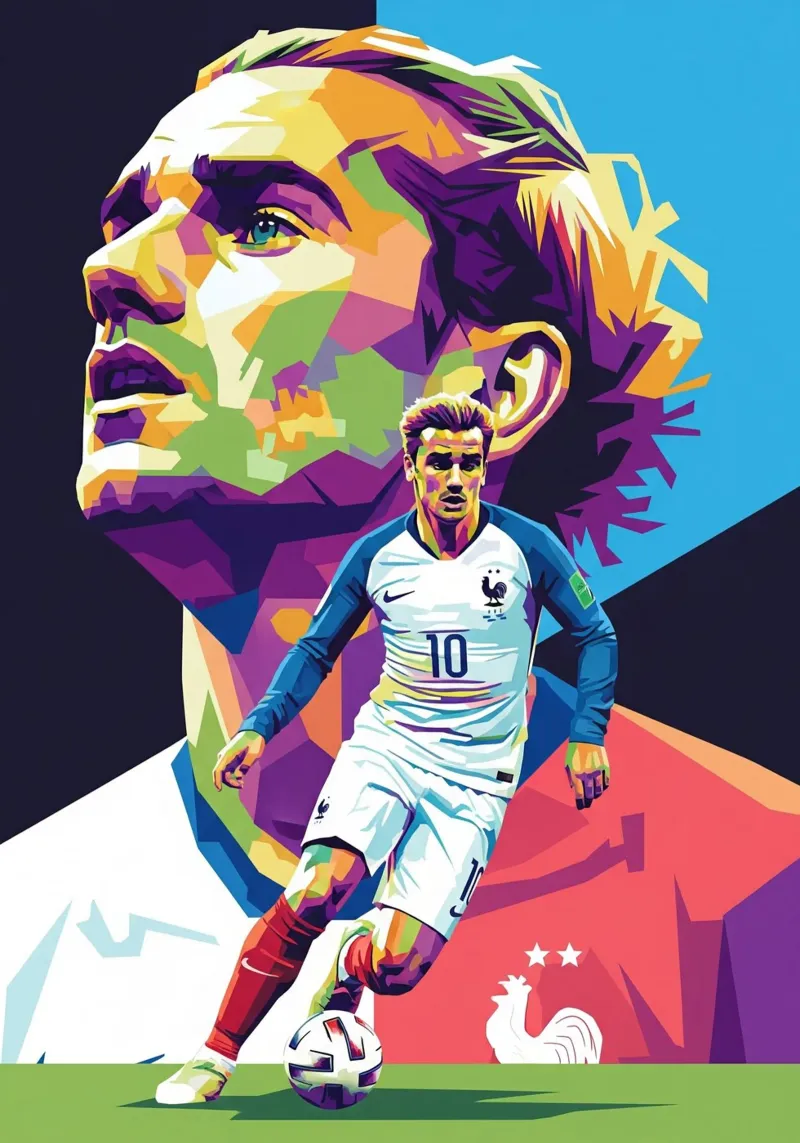 Antoine Griezmann pop art poster da Hantamrata