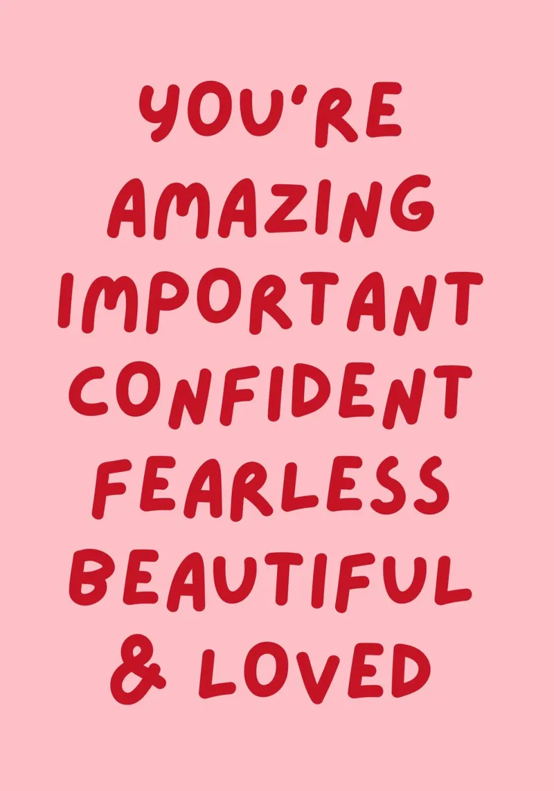 Positieve Affirmatie Quote Print - Motiverende Zelf Liefde canvas met Baklijst van The Art Club