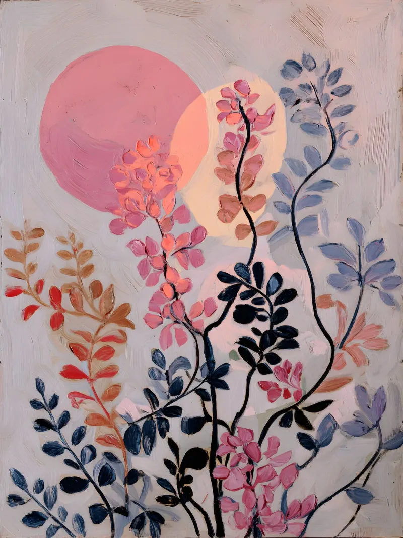 Whimsical Flowers and Moon poster da Gypsy Galleria