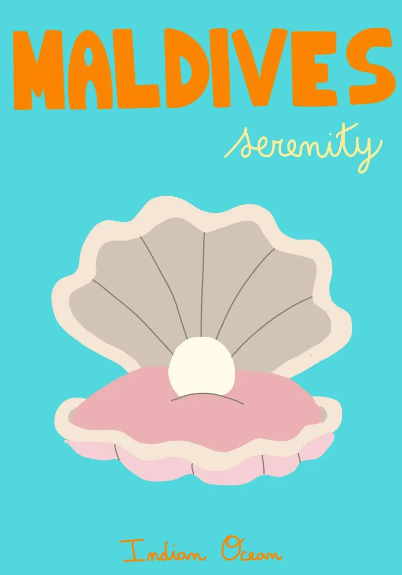 Maldive "Serenity", poster con guscio d'ostrica, arte dell'oceano poster da vintagepod