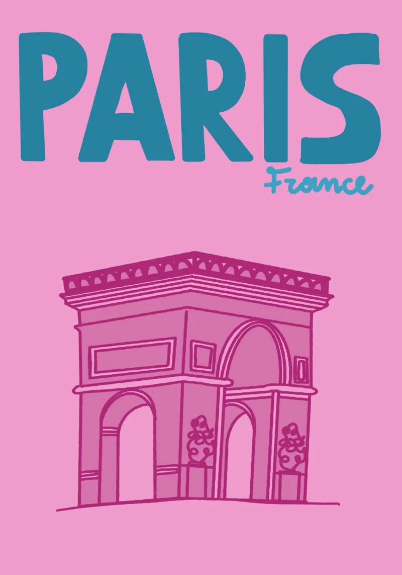 Parijs Frankrijk, Arc de Triomphe, Reis Kunst Poster canvas met Baklijst van vintagepod