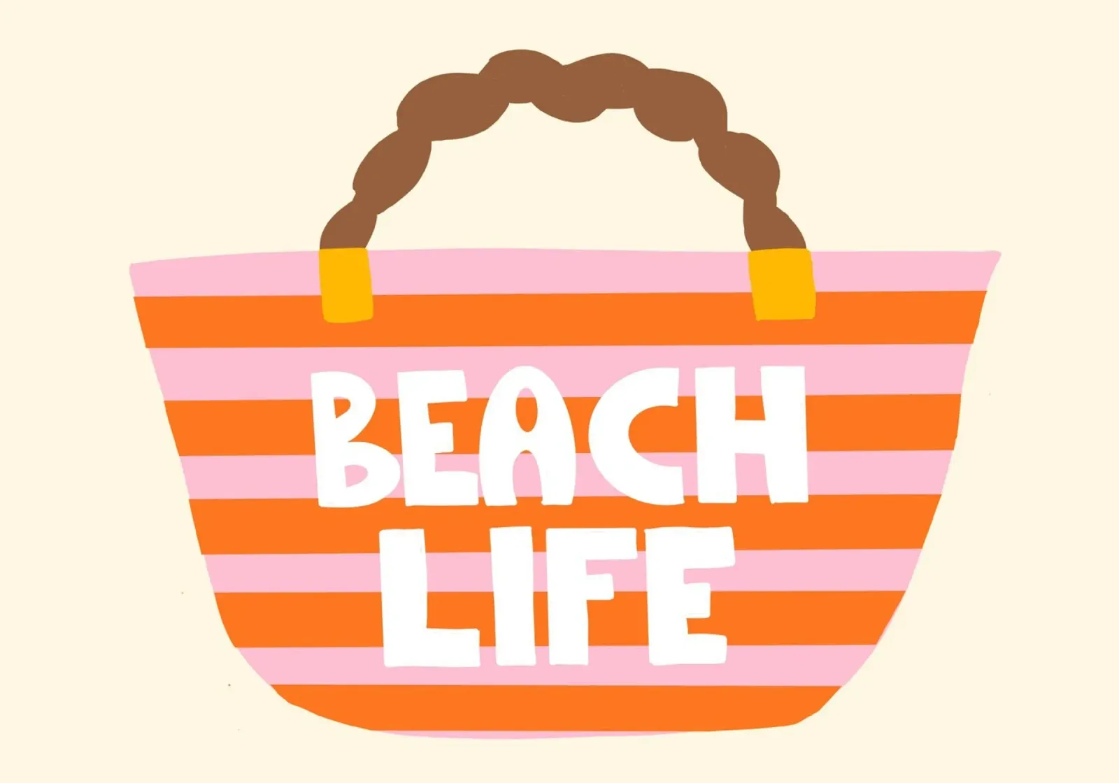Strandleven boodschappentas, zomerkunstdruk canvas met Baklijst van vintagepod