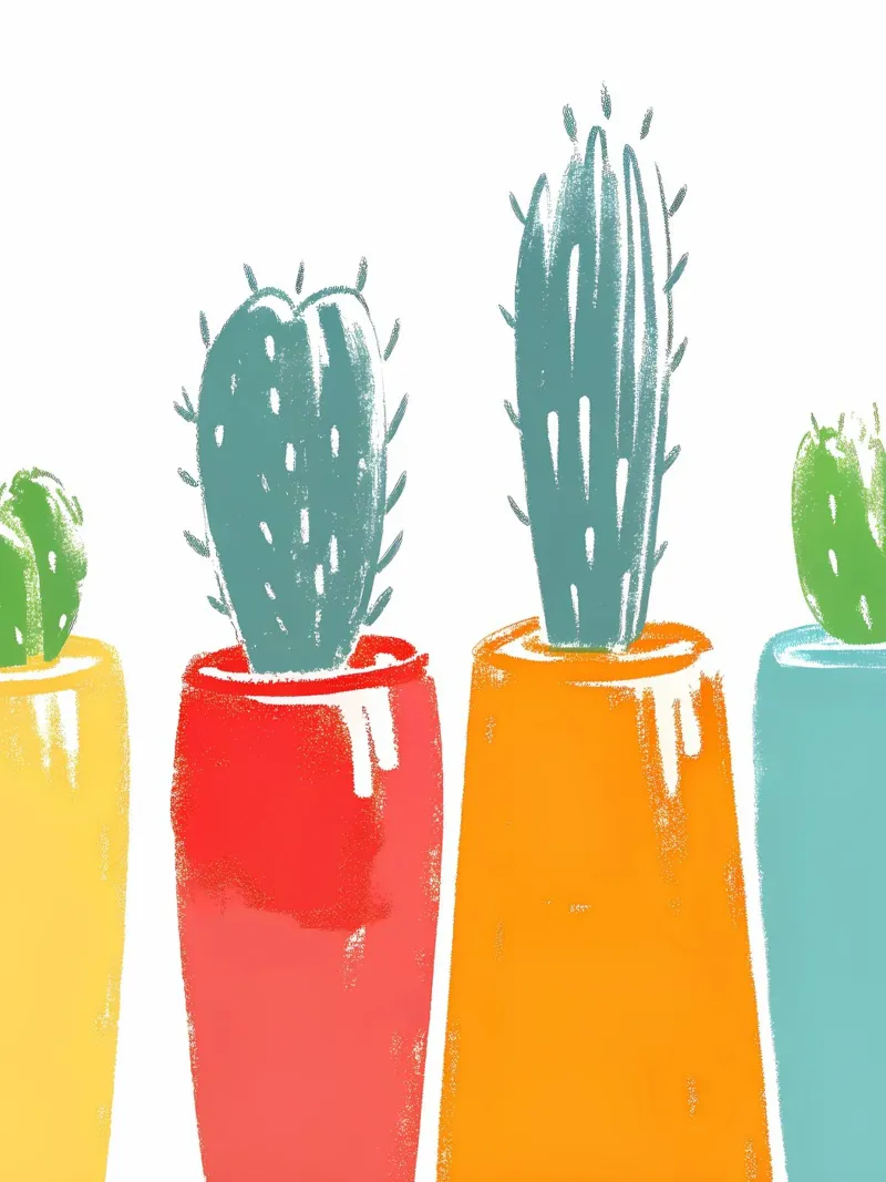 Quattro vasi di cactus poster da PREKETEWE