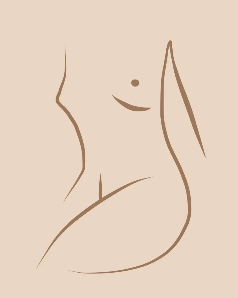 Line art nudo 07 tela con Cornice a cassetta da Little Dean