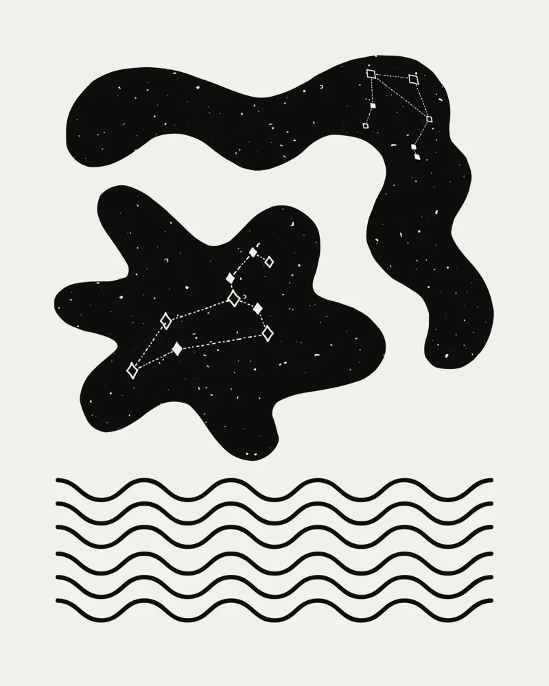 Stelle poster con telaio in legno da Little Dean