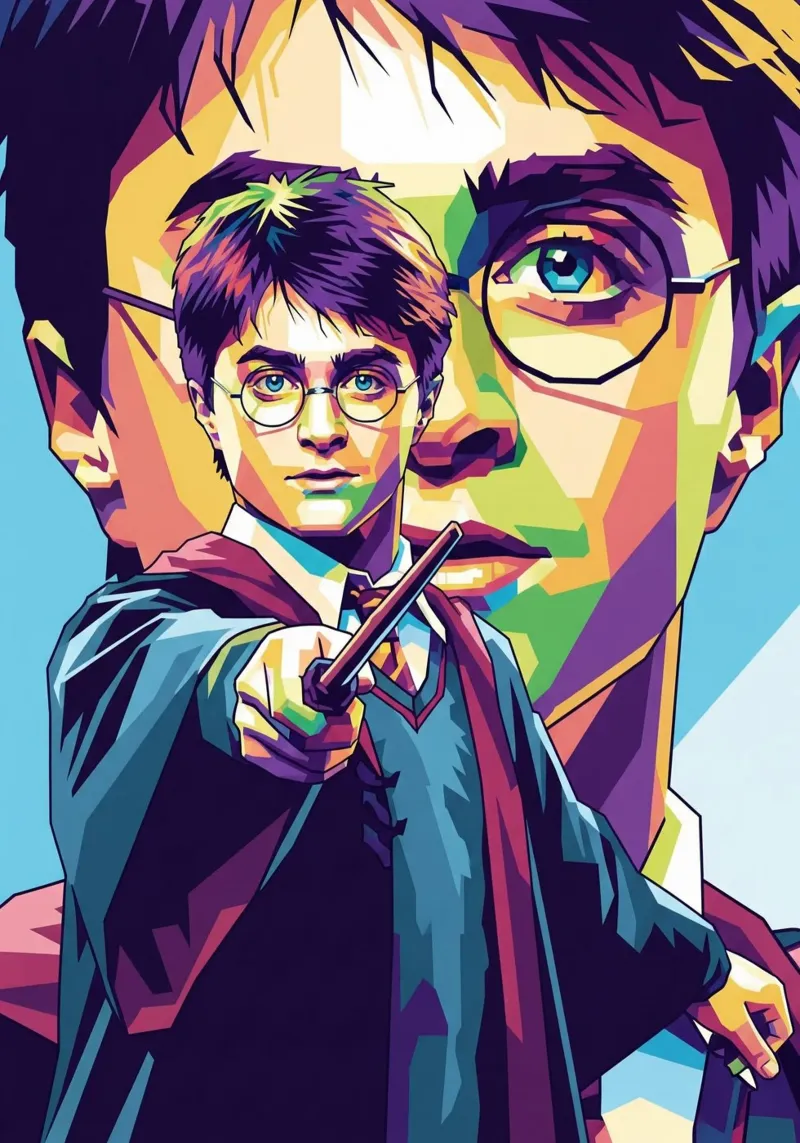 Harry Potter - Daniel Radcliffe pop-art #1 canvas met Baklijst van Hantamrata