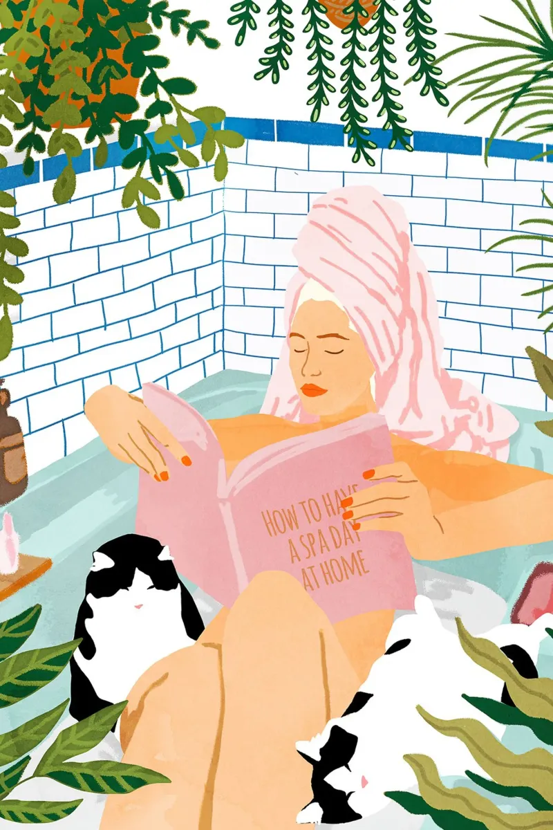How To Have A Spa Day At Home tela con Cornice a cassetta da kimtoth sandra