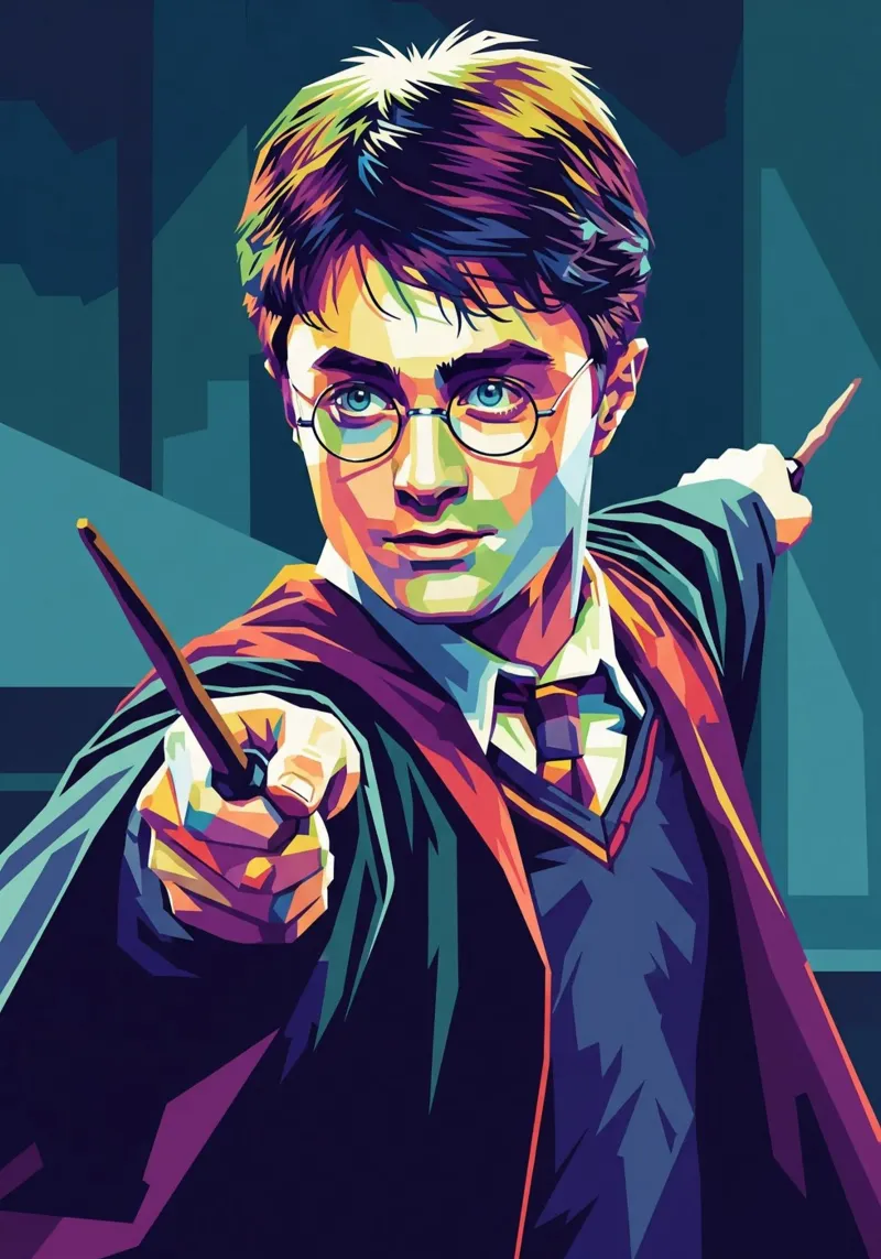 Harry Potter - Daniel Radcliffe pop art #4 tela con Cornice a cassetta da Hantamrata