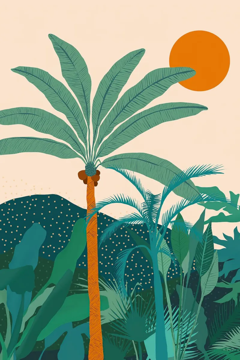 Palm Vibes canvas met Baklijst van kimtoth sandra