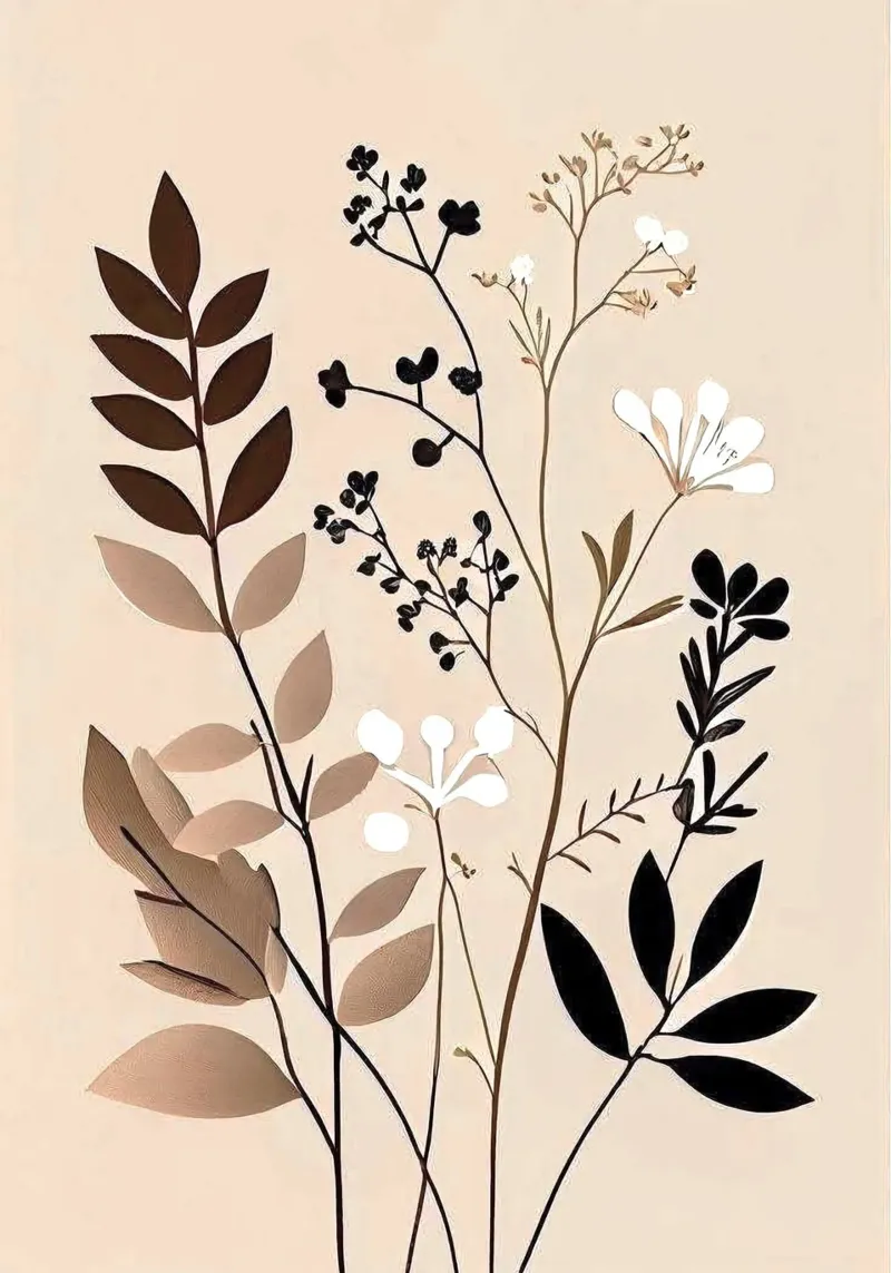 branch leaf canvas met Baklijst van kichin