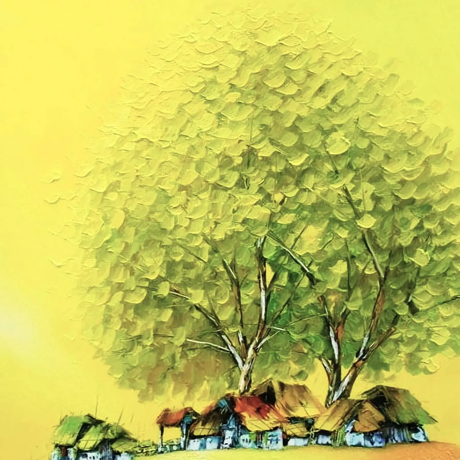 big shadow tree canvas with Floater frame by kichin