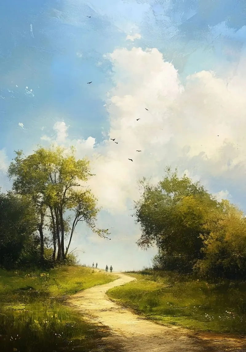 curve line nature forest canvas with Floater frame by lily