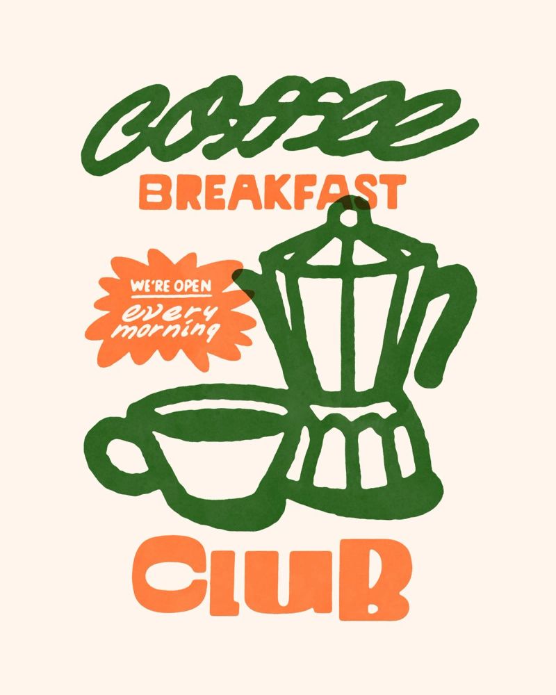 Coffee Breakfast Club poster by illusthera