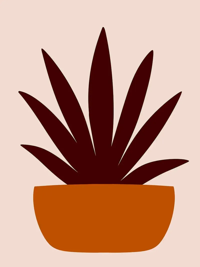 Illustrazione minimalista di una pianta in vaso poster da Amelia Roy