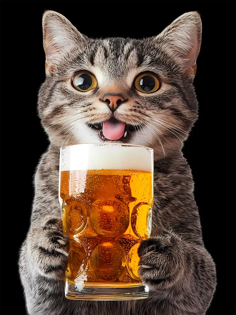 Gatto che beve birra poster da Hannah Meyer
