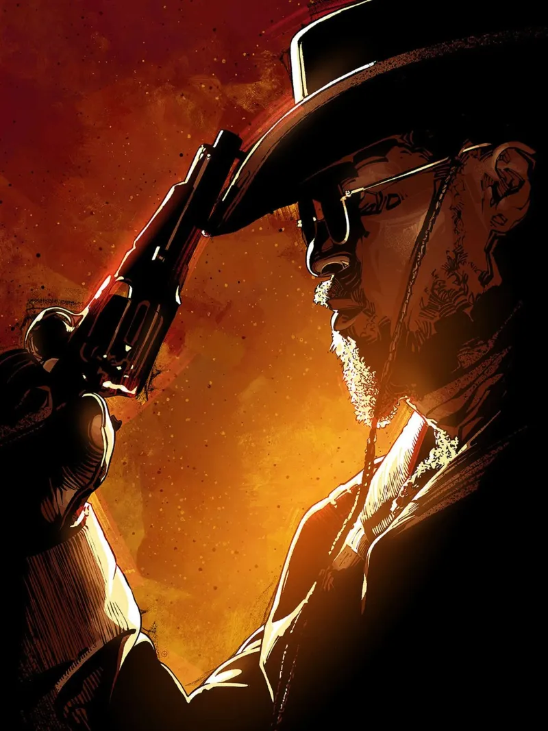 Django l poster con telaio in plastica da Oscar Frazier