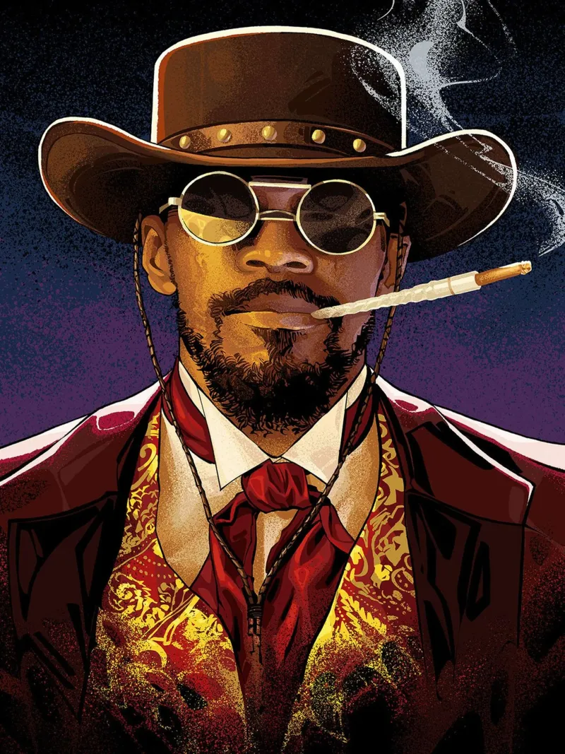 Django Unchained poster con telaio in plastica da Oscar Frazier