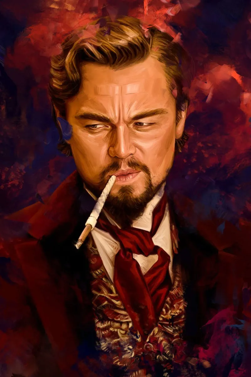 Django, Calvin Candie poster con telaio in alluminio da Oscar Frazier