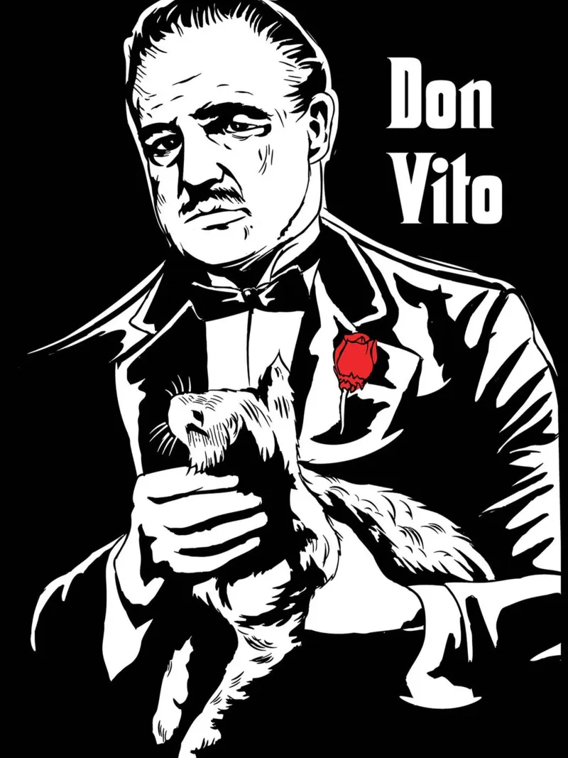 Don Vito Corleone, de peetvader canvas met Baklijst van Oscar Frazier