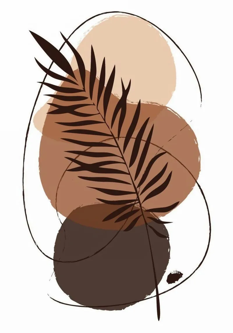 brown shape line canvas met Baklijst van hamily